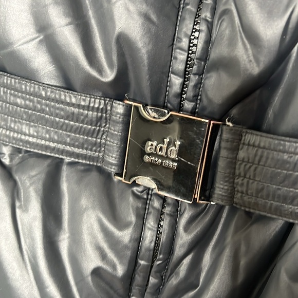 add Down Sz 6 Puffer Zip Belted Black Coat - Picture 7 of 16